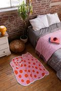 Polka dots Funky Cat Rug by Becca Franks