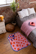 Polka dots Funky Cat Rug by Becca Franks