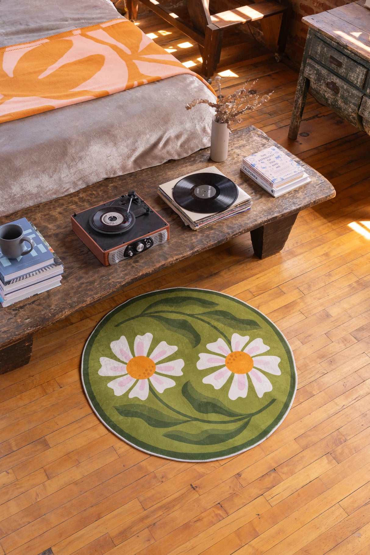 Dual Daisy Round Rug by Jessica Miller