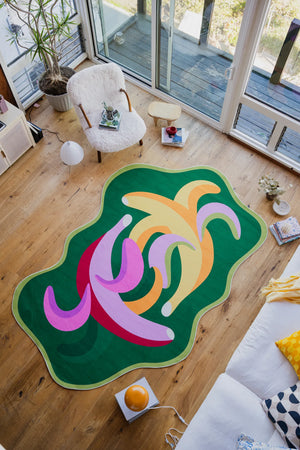 Funky Dancing Bananas Rug by Maggie Stephenson