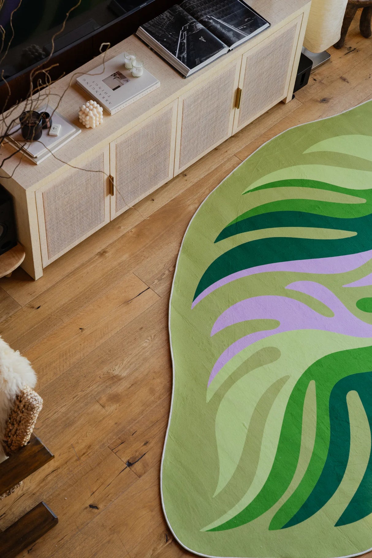 Irregular Botanical Leaves Rug by Maggie Stephenson