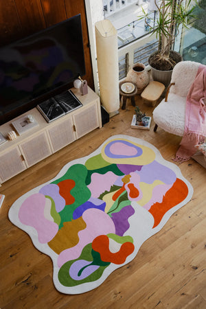 Irregular Bloomland Unity Pastel Rug by Maggie Stephenson