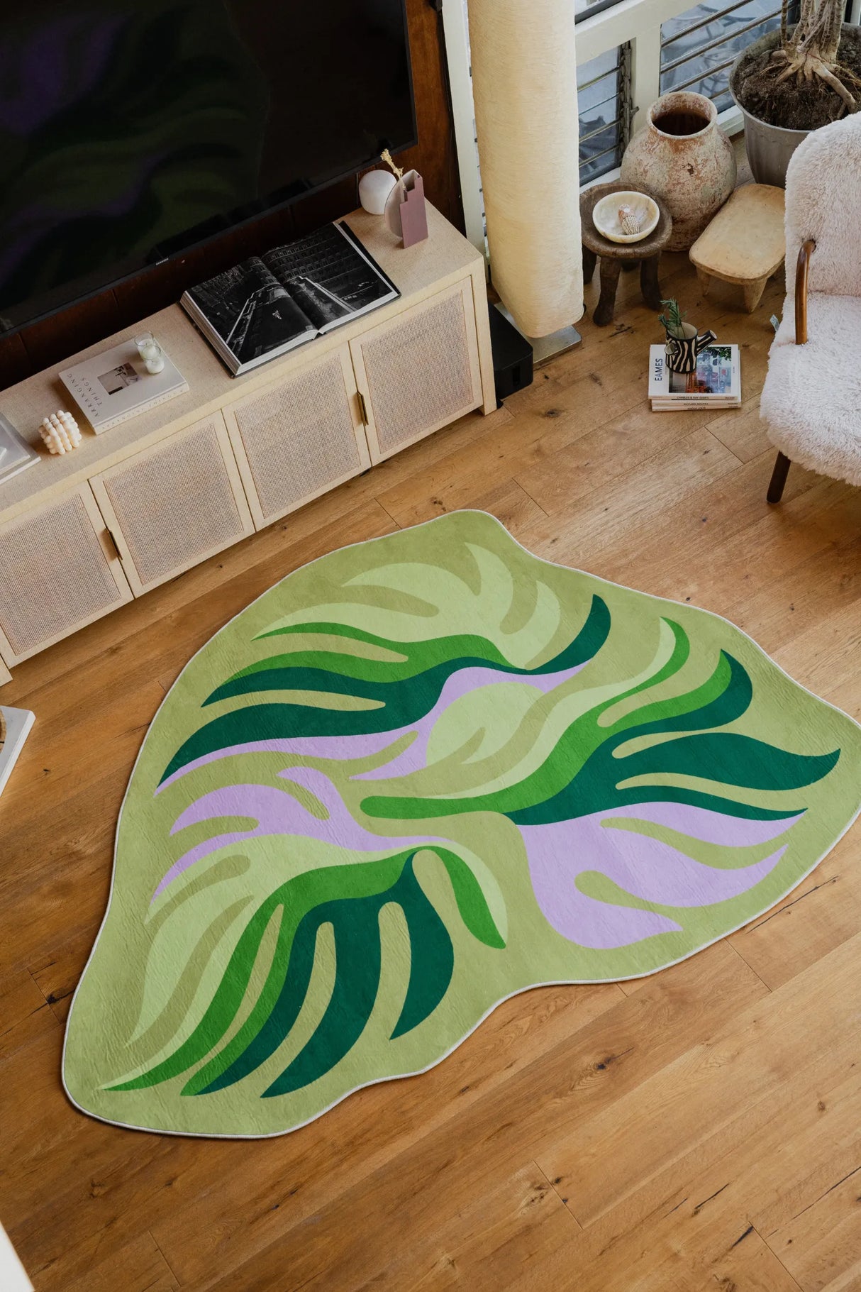 Irregular Botanical Leaves Rug by Maggie Stephenson