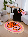 Oval Tiger Area Rug by Lu Yang