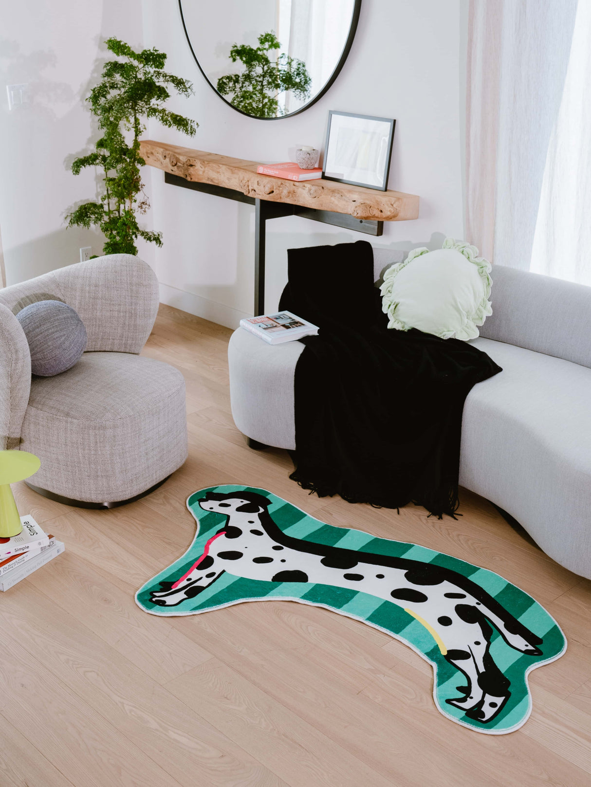 Irregular Shaped Dog Runner Rug by Lu Yang