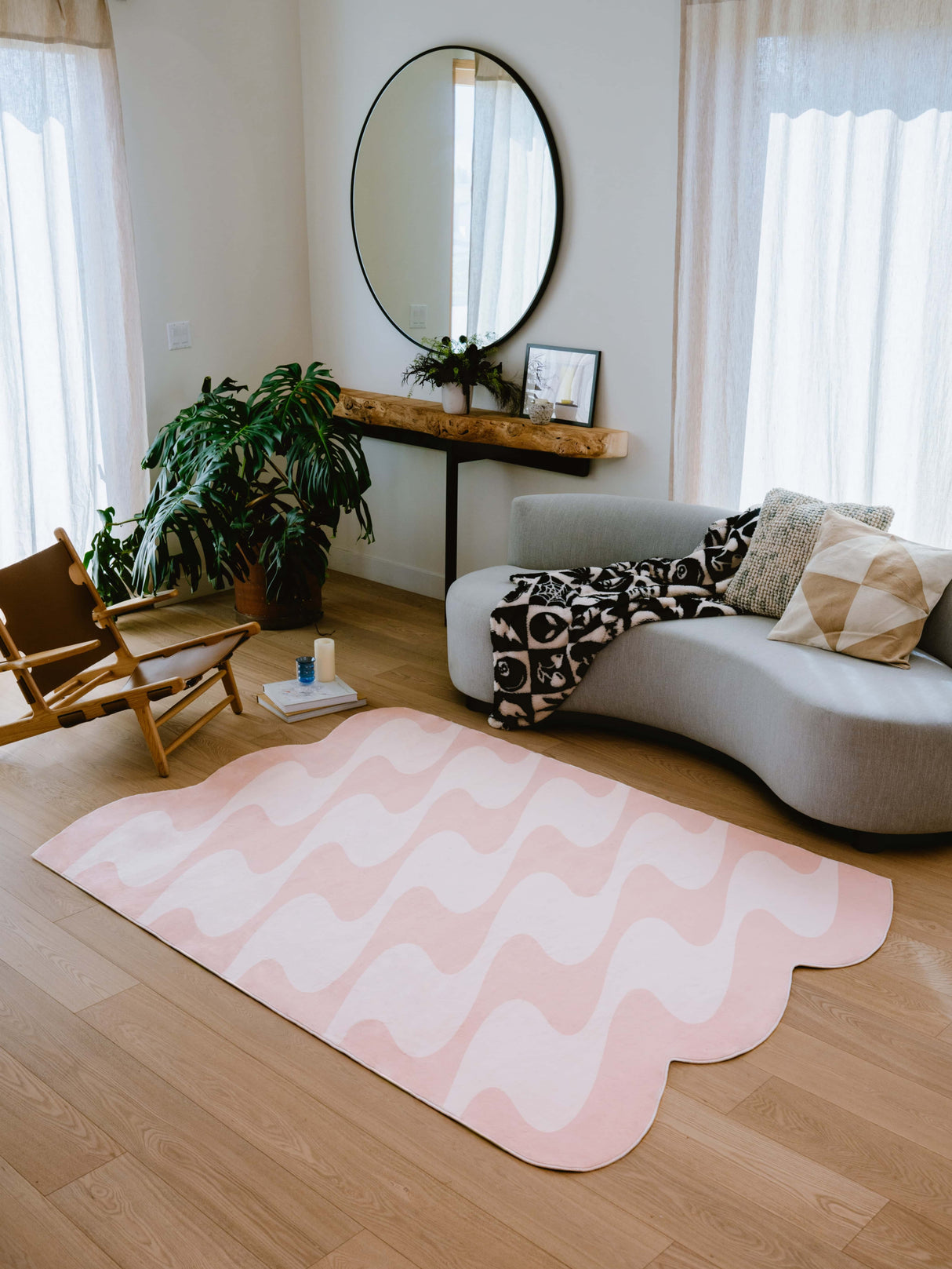 Pastel Irregular Shaped Wavy Rug by Johann Banta