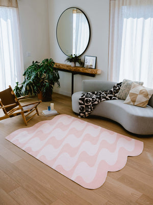 Pastel Irregular Shaped Wavy Rug by Johann Banta