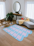 Pastel Irregular Shaped Wavy Rug by Johann Banta