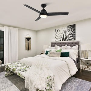 52" 4 Speed Wall Control Ceiling Fan with LED Lighting