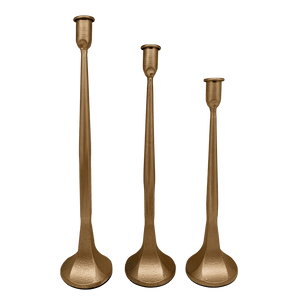 Gold Cast Iron Taper Candle Holders
