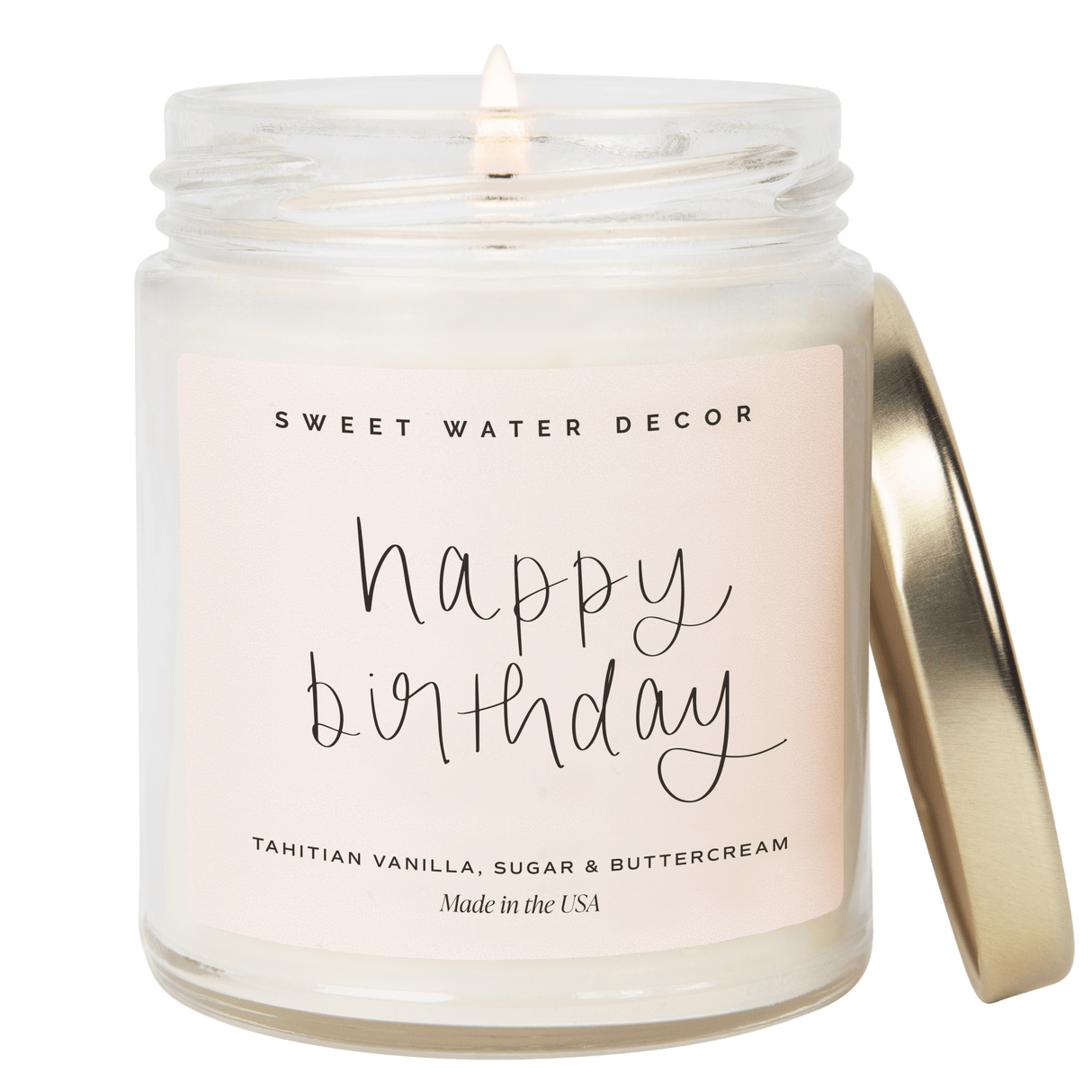 Happy Birthday Soy Candle - Clear Jar - 9 oz