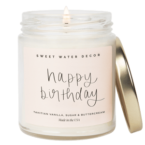 Happy Birthday Soy Candle - Clear Jar - 9 oz