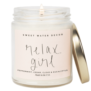 Relax, Girl Soy Candle - Clear Jar - 9 oz (Relaxation)