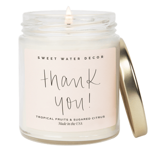 Thank You! Soy Candle - Clear Jar - 9 oz (Island Air)