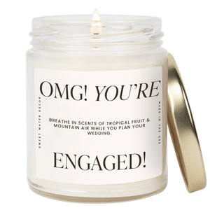 OMG! You're Engaged! Soy Candle - Large Quote Label - 9 oz