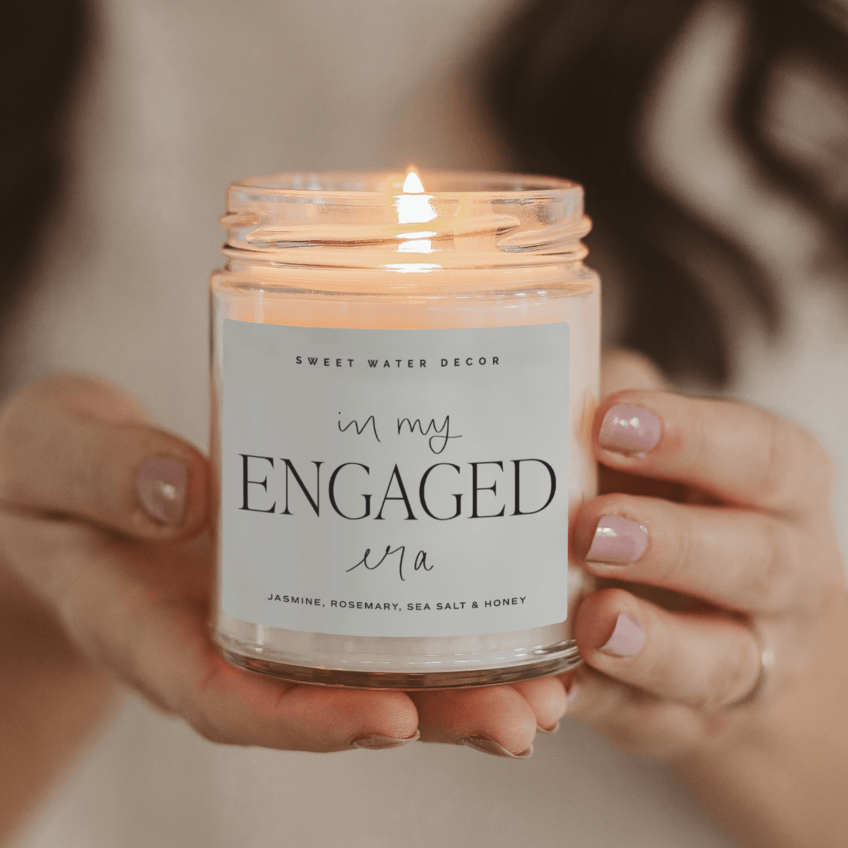 In My Engaged Era Soy Candle - Clear Jar - 9 oz (Wildflowers and Salt)