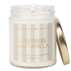 Cashmere and Vanilla Soy Patterned Candle - Clear Jar - 9 oz