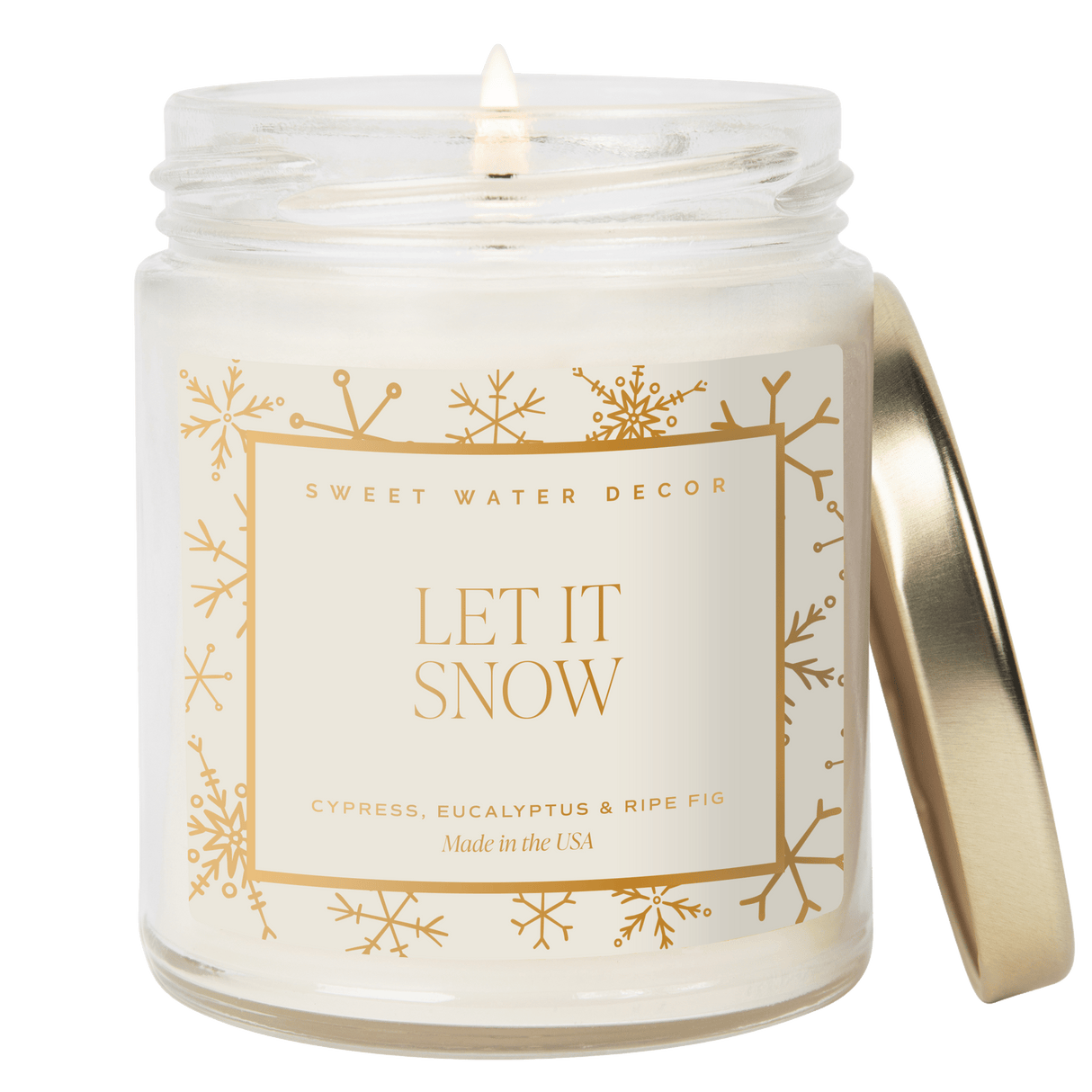 Let It Snow Soy Candle - Patterned 9 oz Clear Jar