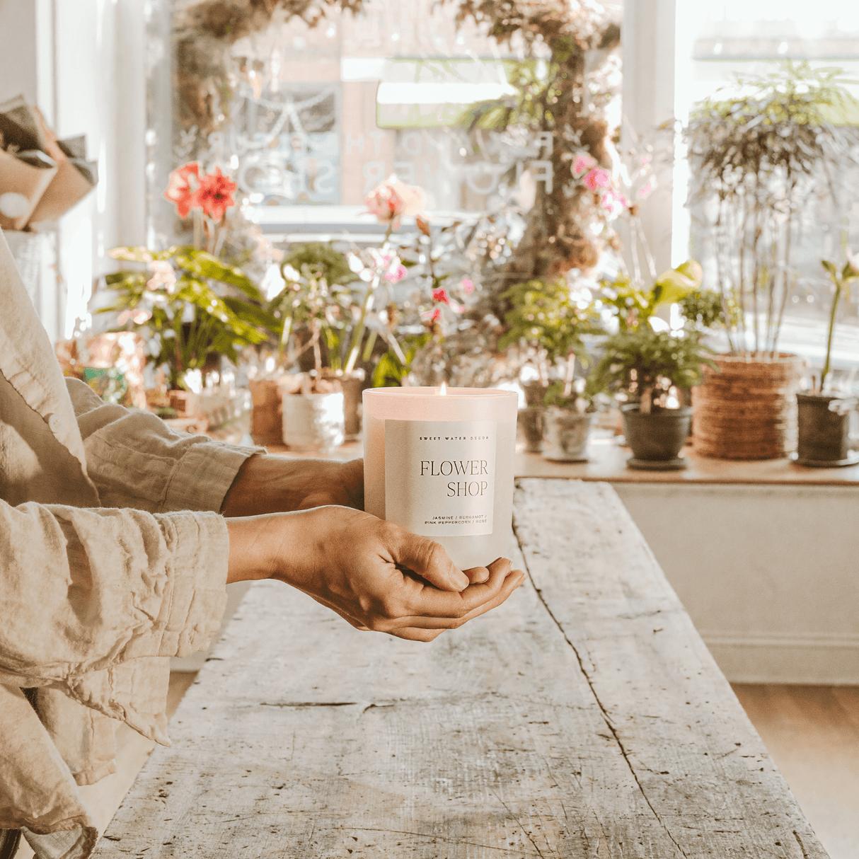 Flower Shop Soy Candle - Tan Matte Jar - 15 oz