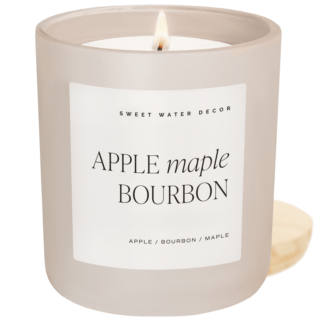 Apple Maple Bourbon Soy Candle - Tan Matte Jar - 15 oz (Sunday Brunch)