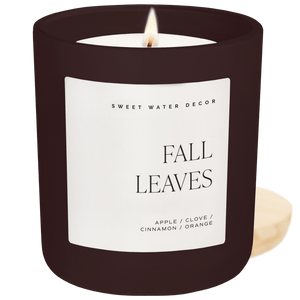 Fall Leaves Soy Candle - Brown Matte Jar - 15 oz