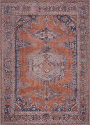 Burnt Orange Taber Medallion Washable Area Rug
