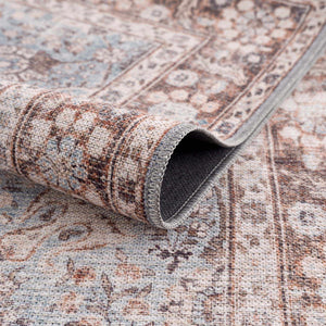 Dauis Blue Persian Style Washable Rug - Promo