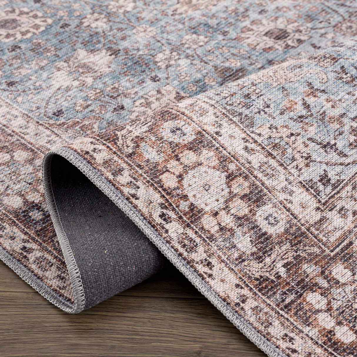 Dauis Blue Persian Style Washable Rug - Promo