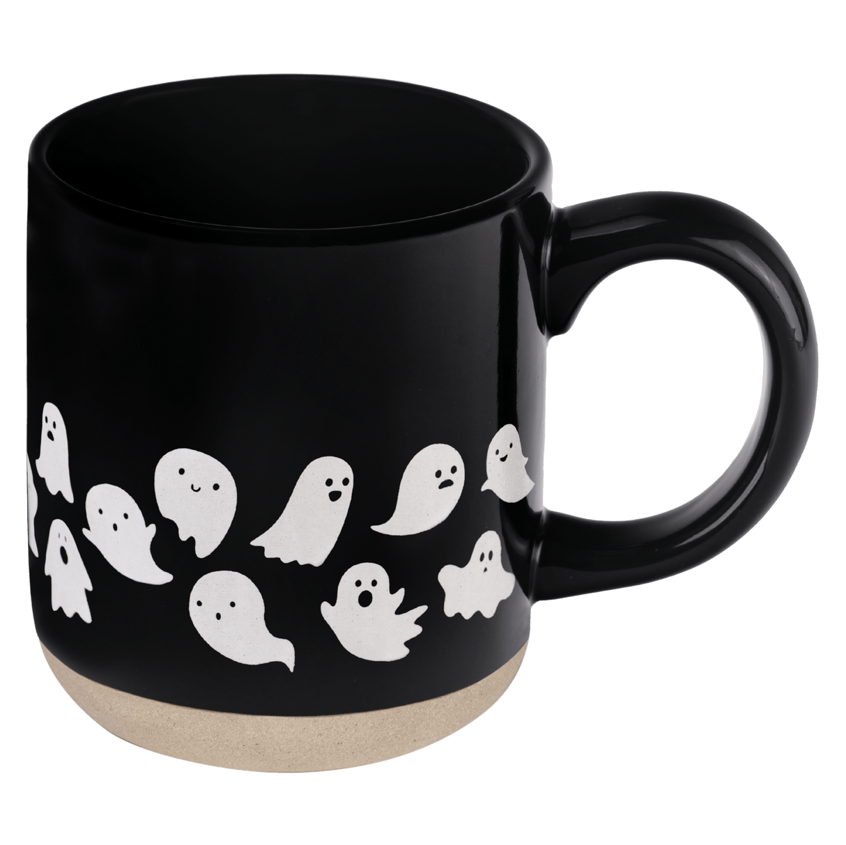 Ghosts 14oz. Black Stoneware Coffee Mug