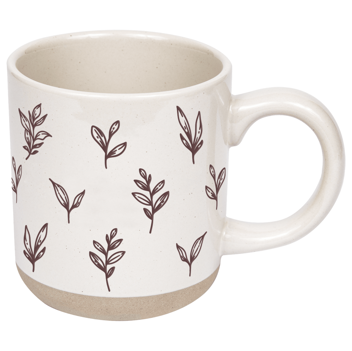Brown Leaves 14oz. Stoneware Coffee Mug