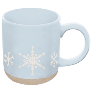 Snowflakes 14oz. Blue Stoneware Coffee Mug