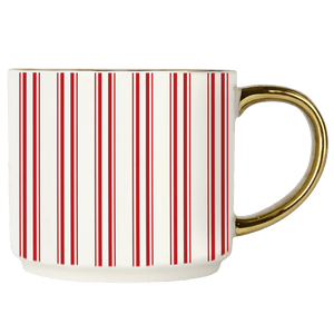 Red Stripe 14oz. Gold Handle Coffee Mug