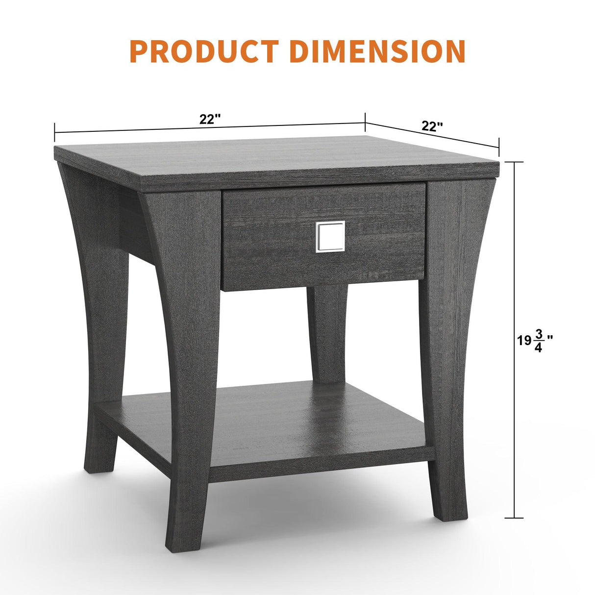 Furniture of America Amity End Table, Gray
