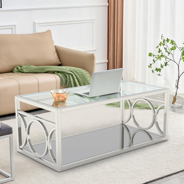 47" Contemporary Coffee Table in Chrome