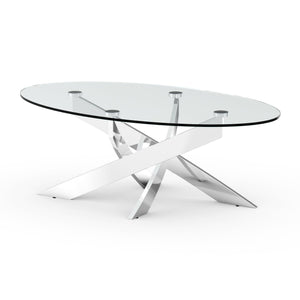 17" H Contemporary Glass Coffee Table in Living Room, Bedroom