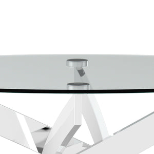 17" H Contemporary Glass Coffee Table in Living Room, Bedroom