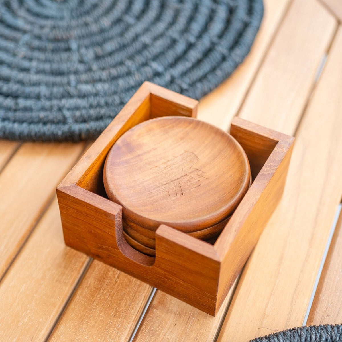 Nordic Rustic Teak Table Coasters (set of 4) – Sage & Sill
