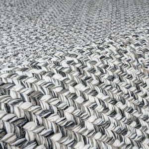 Cream Charcoal Braided Faux Jute Rug