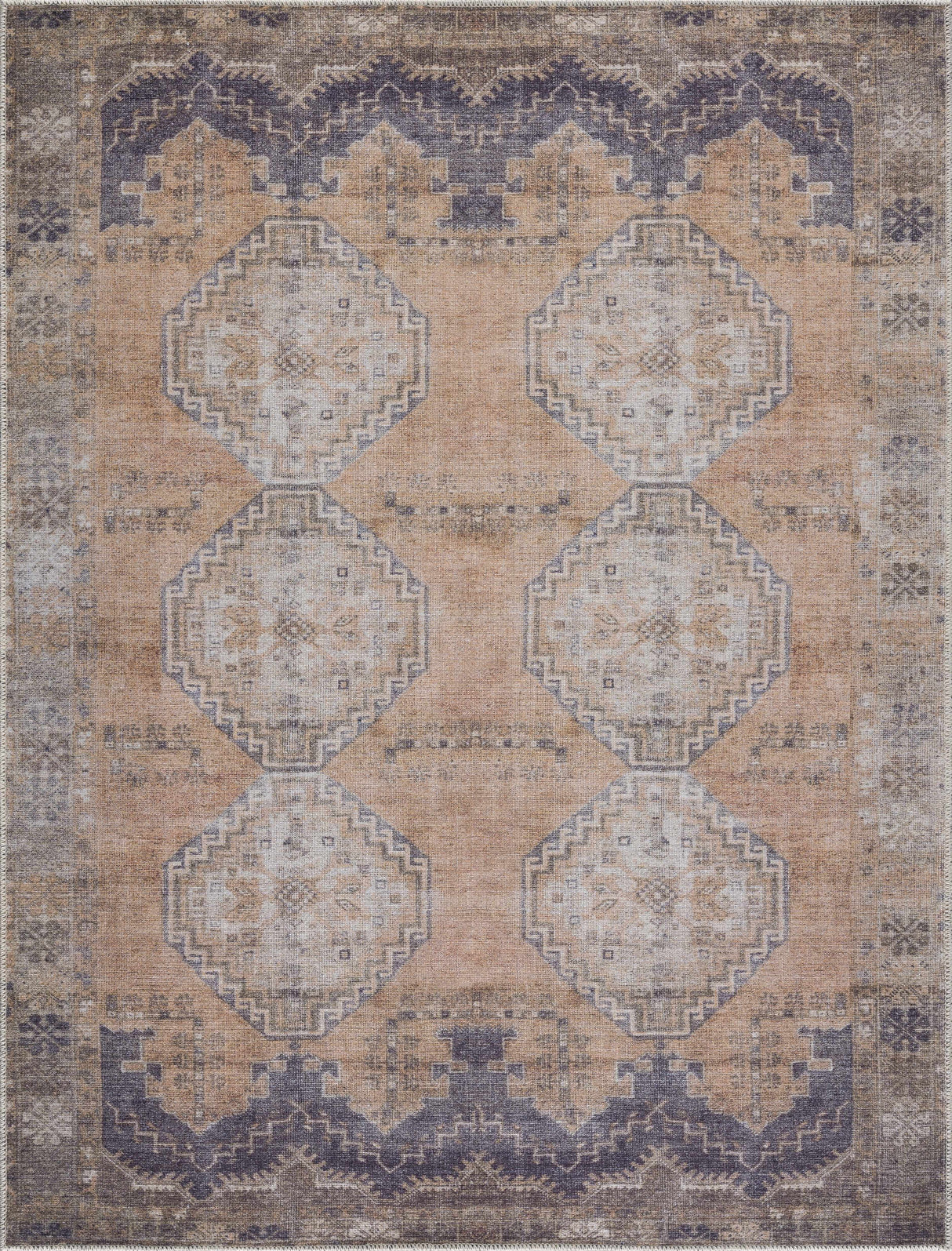 Carrabelle Peach Washable Area Rug - Clearance