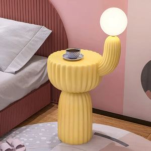Cactus Bedside Table + Lamp
