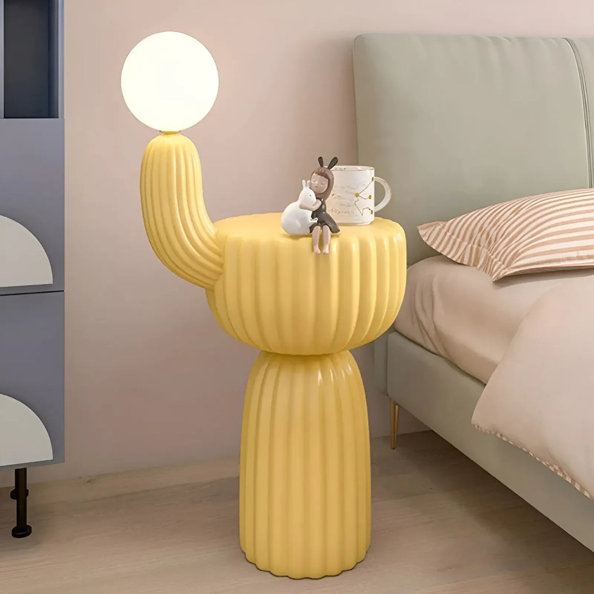Cactus Bedside Table + Lamp