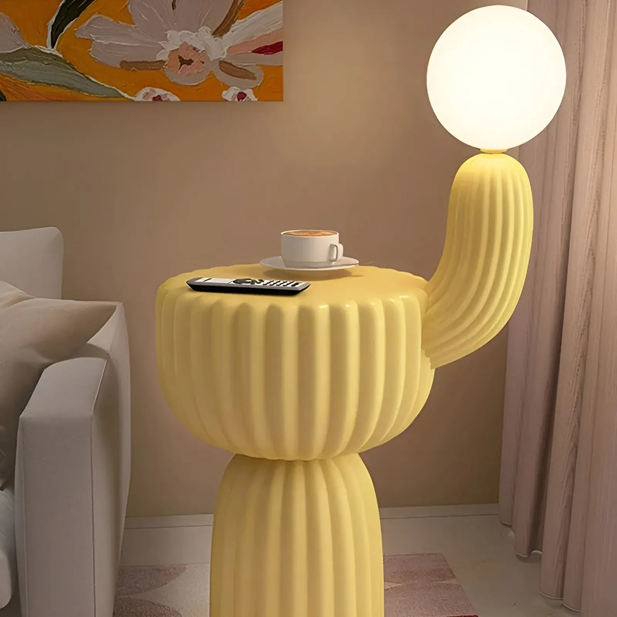 Cactus Bedside Table + Lamp