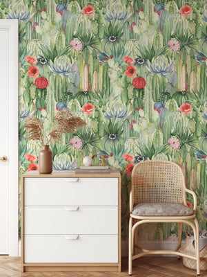Western Cactus Wallpaper Peel and Stick