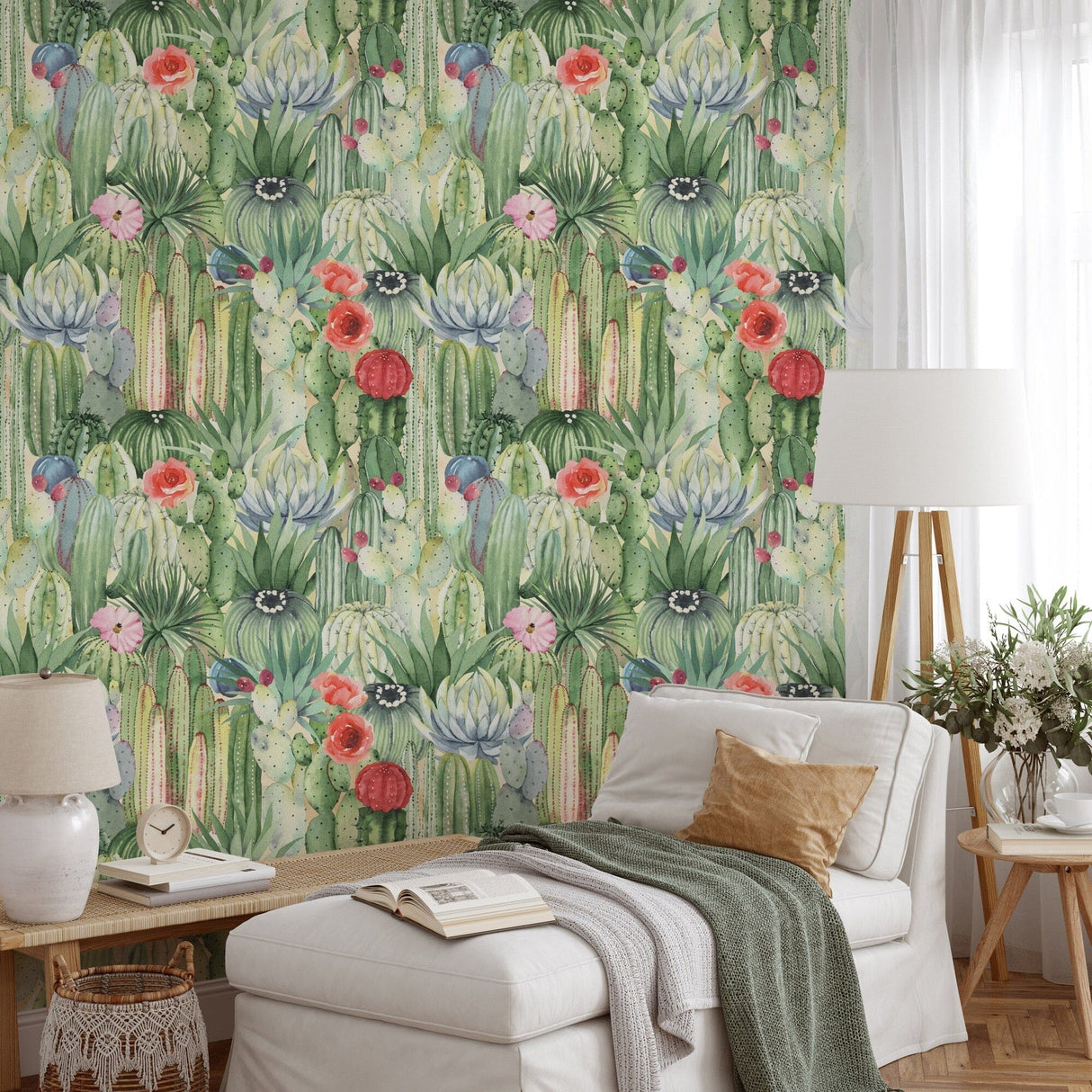 Western Cactus Wallpaper Peel and Stick