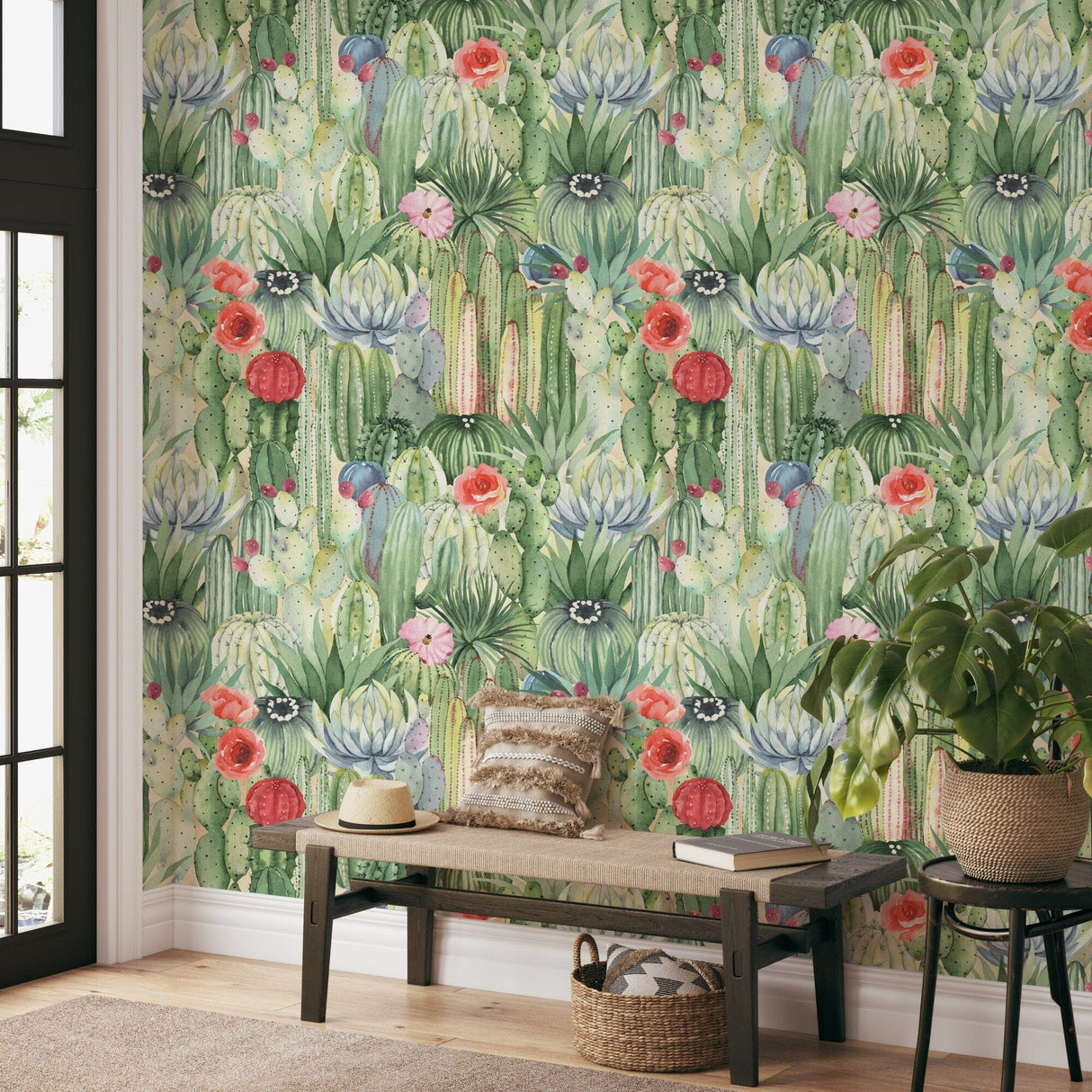 Western Cactus Wallpaper Peel and Stick