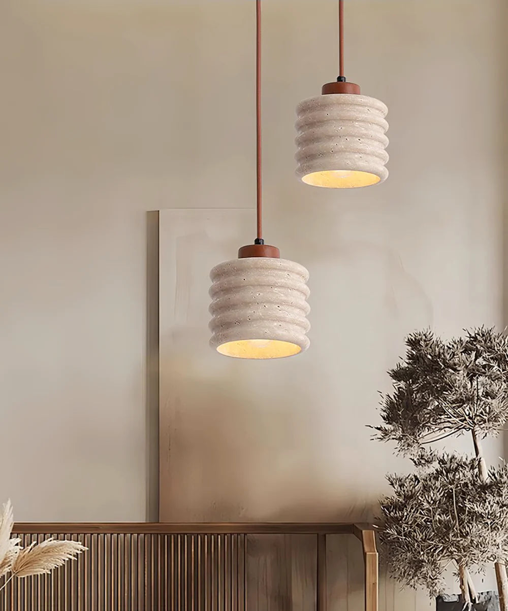 Candeeiro Column Travertine Pendant Lamp