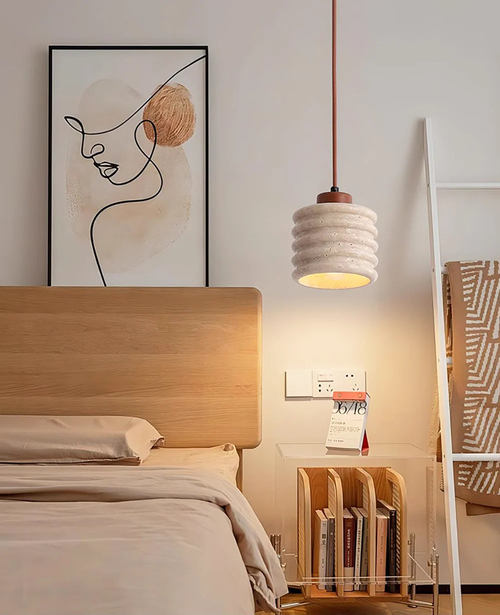 Candeeiro Column Travertine Pendant Lamp