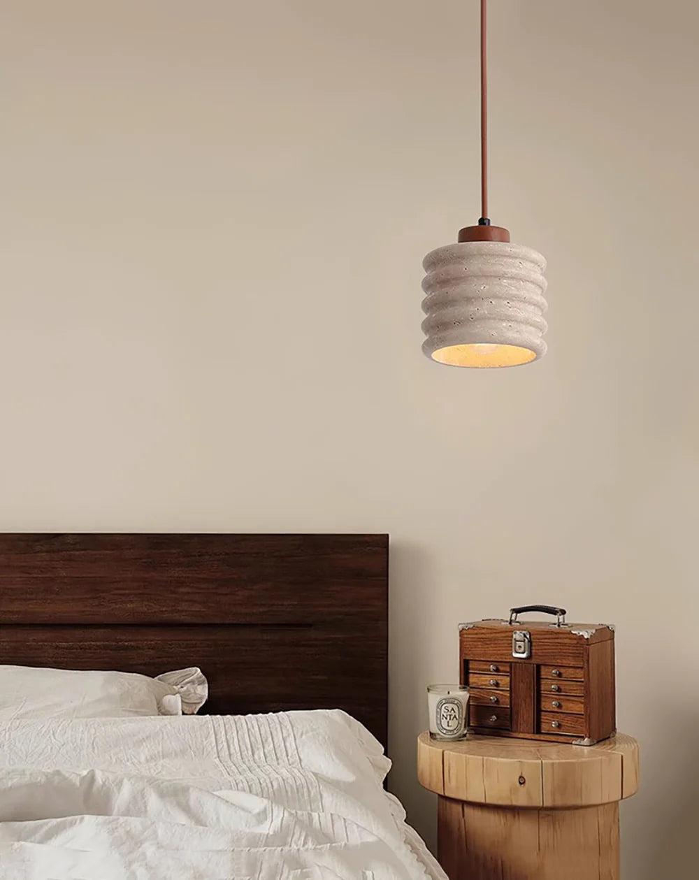 Candeeiro Column Travertine Pendant Lamp