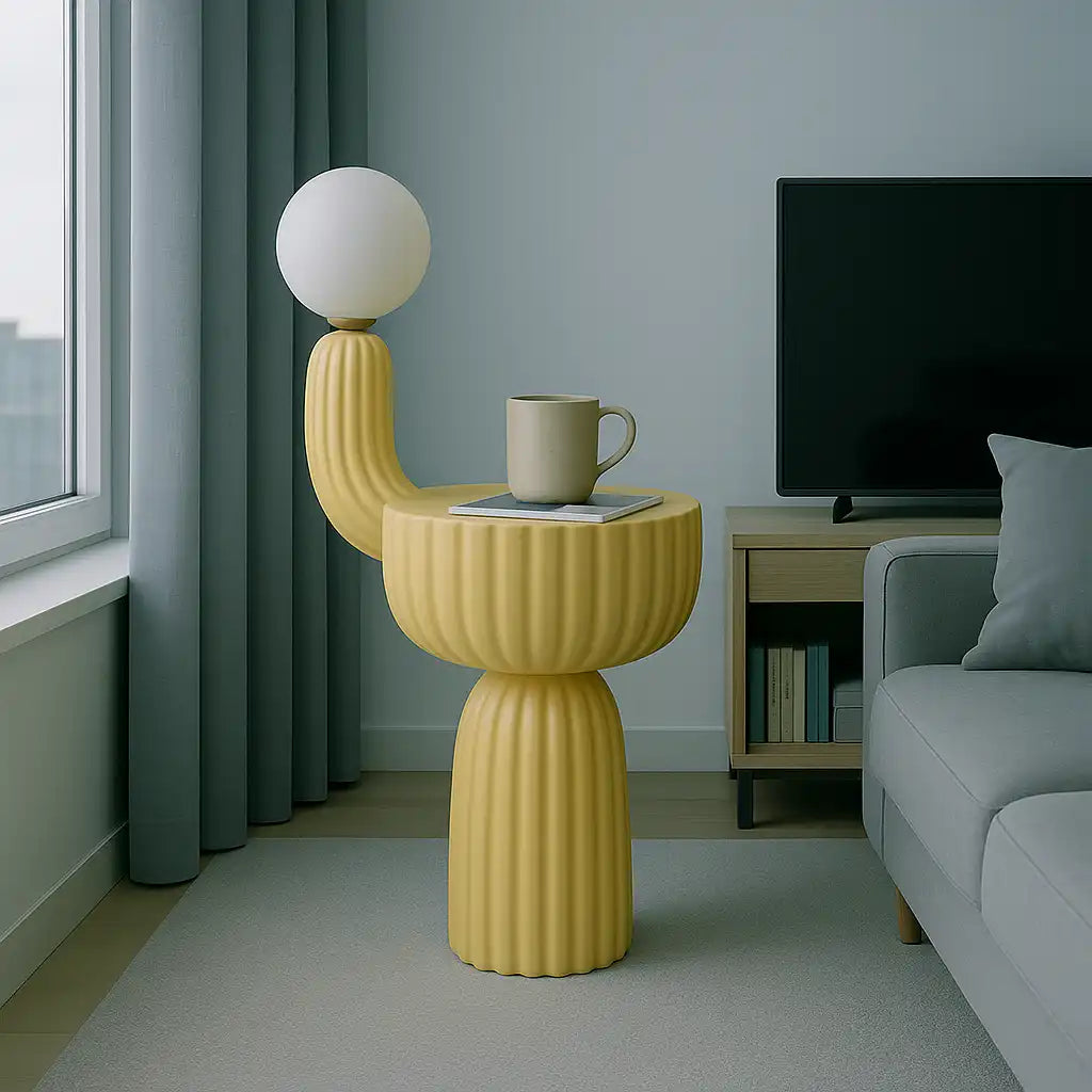 Cactus Bedside Table + Lamp