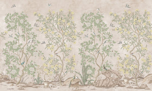 Vintage Chinoiserie Wallpaper Mural - Birds and Blossoms